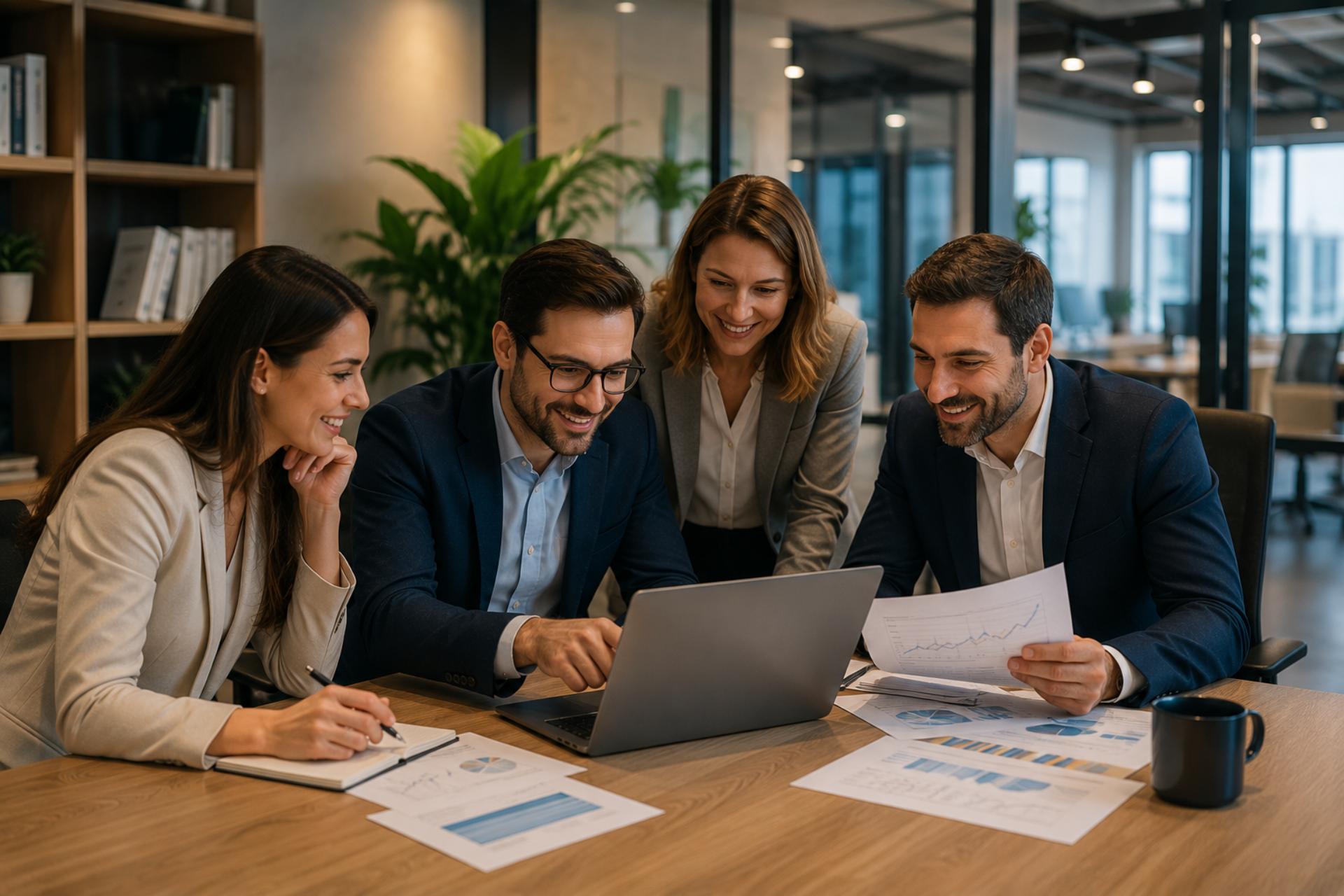 Stock Samenwerking In Moderne Kantoorruimte